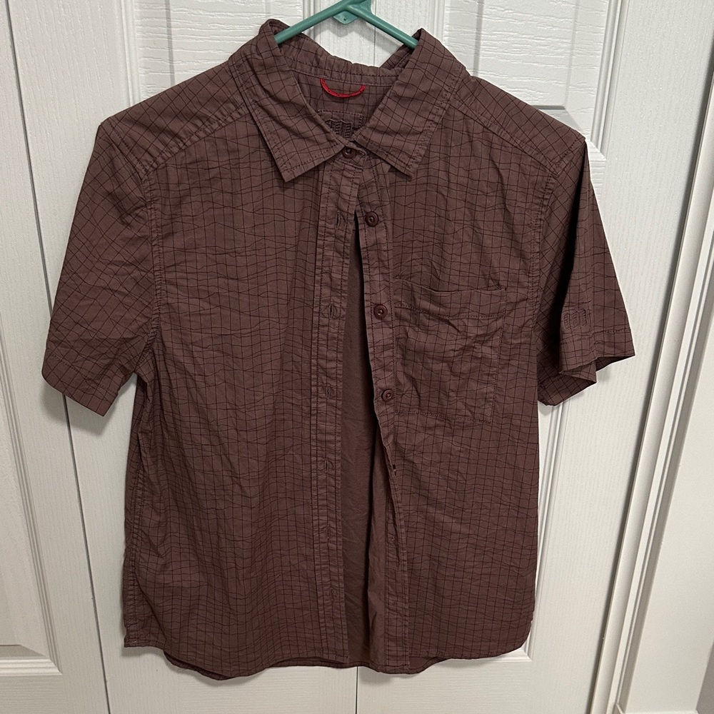 Topo Designs Dark Brown Grid Pattern Shirt